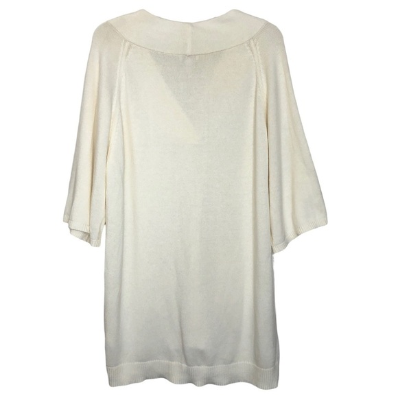 CHICO'S Size 3 - Ivory Rabbit Hair Blend Oversized Knit Sweater Tunic - Fits XL - Picture 2 of 5